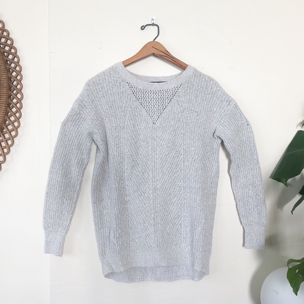 Gray Knit Long Sweater Small